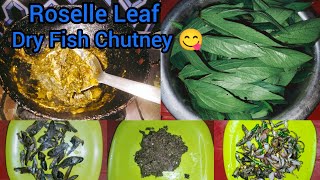 Mwitha Na Gwran Roselle Leaf Dry Fish Recipe Dry Fish Chutney 😋 Bodo Recipe sangitaboro446 [upl. by Aisatnaf]