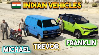 GTA 5  FRANKLIN VS MIACHEL VS TREVOR INDIAN VEHICLES [upl. by Nosredna]