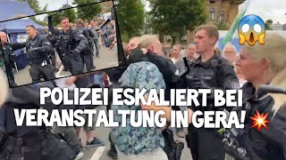 Polizei ESKALIERT bei Sommerfest in Gera völlig 😱💥 Jürgen Elsässer  Martin Sellner  Compact Verbot [upl. by Aninat205]