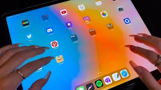 ASMR Whats in my iPad  Tapping on Screen 📱 whispered [upl. by Bollen549]