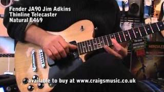 Fender JA90 Jim Adkins Thinline Telecaster Natural £469mp4 [upl. by Waldman]