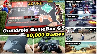 GameBox G5 Android Gaming Box With 50000 3D Games GTA VCS Tekken HD Mario3D [upl. by Higginbotham]