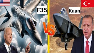 US F35 Vs Turkish Kaan fighter jet detail comparisonDefence short [upl. by Statis]