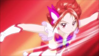 All Red Pretty Cures Balalas and Sailor Soldiers Transformations [upl. by Suryc]