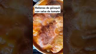 Rellenos de güisquil con salsa de tomate viviendoenfamiliasv comida rellenosdegüisquil [upl. by Ecyak]