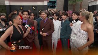 BTS Red Carpet Interview  2022 GRAMMYs [upl. by Kecaj]