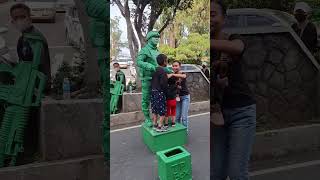 Baguio City Green Soldier greenmanbaguio trending viralshort funnyvideo viralvideo titonoel [upl. by Novah573]