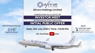 IPO Meet  Afcom Holdings Limited [upl. by Elocim]