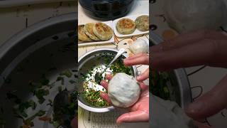 How to make dough with green vegetables 🥬 dumplingrecipe streetfood dumplings youtubeshorts [upl. by Virginie773]