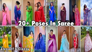 20 Photo Poses In Saree  Poses For Girls  sareeposes sareelook  Santoshi Megharaj [upl. by Zinnes]