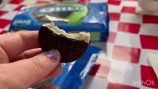 Review on new Oreos flavors mint and birthday cake oreo cookies [upl. by Noelopan]