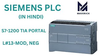 L13MOD NEG BLOCK SIEMENS S71200TIA PORTAL  Complete math block in Hindi [upl. by Ahsyt2]