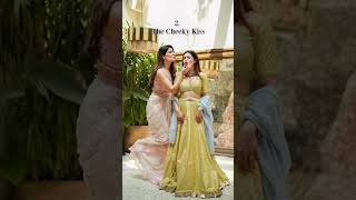 Wedding day pose with best friend wedding lehenga shorts shortfeed lehenga wedding trending [upl. by Harrus153]