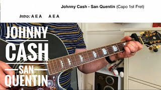 San Quentin  Johnny Cash Guitar Play Along Guitar Chords Lesson [upl. by Mayfield]