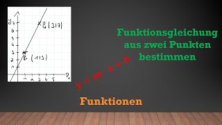 Funktionsgleichung aus zwei Punkten bestimmen  Lineare Funktionen  Mathe einfach erklärt [upl. by Harmonie860]