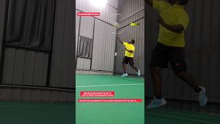 How to do scissor jump forehand toss clear shot badminton vasanthbadmintoncoach kbksportsarena [upl. by Codd]