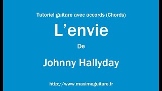 Lenvie Johnny Hallyday  Tutoriel guitare avec accords et partition en description Chords [upl. by Atorod]