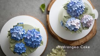 수국케이크 Buttercream Hydrangea Cake [upl. by Aliwt]