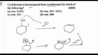 Cyclohexene is best prepared from cyclohexanol by which of the following [upl. by Tench]