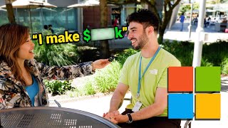 I asked Microsoft employees how much MONEY they make and how to get HIRED [upl. by Quintina]