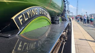 60103 quotFlying Scotsmanquot Departs Crewe an hour late due to lineside fire [upl. by Braswell]