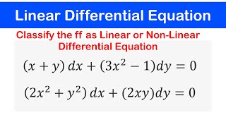 🔵03  Linear and NonLinear Differential Equations Solved Examples [upl. by Kissee942]