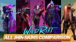 All Jhin Skins Comparison  Supervillain Dark Cosmic Project Blood Moon High Noon [upl. by Ailemaj48]