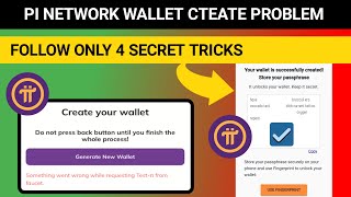 Pi Network Wallet Create Problem  Something Went Wrong While Requesting Test Pi  Pi Network Wallet [upl. by Nohtanhoj284]