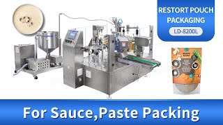 Automatic Retort Pouch Rotary Doypack Packaging Machine for Sauce Food [upl. by Ramey]