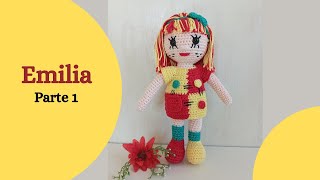 Boneca Emilia Amigurumi Passo a Passo Parte 1 [upl. by Pharaoh]