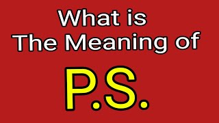 PS  Meaning of PS  English Vocabulary [upl. by Ralleigh300]