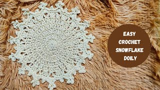 Easy Crochet Snowflake Doily [upl. by Deroo]