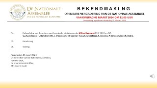 05 MAART 2024  OPENBARE VERGADERING VAN DE NATIONALE ASSEMBLEE [upl. by Nairrad]