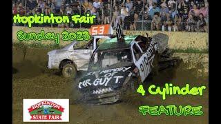 Hopkinton Fair 2023 Sunday 4Cylinders FEATURE Demolition Derby 4K UHD [upl. by Lisabet]