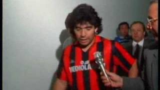 Maradona con la maglia di Franco Baresi  1 Ottobre 1989 [upl. by Ilojna]