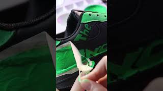 DIY Grinch Shoes Turn old sneakers into festive holiday style🎄dunkareart sneakerart customshoes [upl. by Wohlert167]