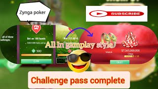 All in gameplay 😍 Challenge pass zynga poker [upl. by Fredel347]