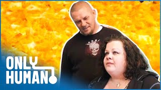 Wife Downs a Ton of Potatoes  Addicted to Cheesy Potatoes  Freaky Eaters US S2 E2  Only Human [upl. by Lowson120]