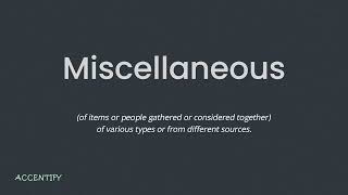 Miscellaneous Pronunciation and Meaning [upl. by Mitchel]