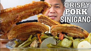 CRISPY PORK SINIGANG  INDOOR COOKING  MUKBANG PHILIPPINES [upl. by Siskind]