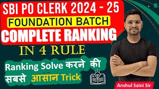 Ranking Reasoning Tricks For Bank PO SBI Clerk Foundation Batch By Bankers Point Anshul Saini [upl. by Corkhill]