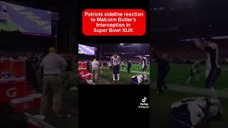 Patriots sideline reaction to Malcolm Butler’s interception in Super Bowl XLIX [upl. by Aislehc]