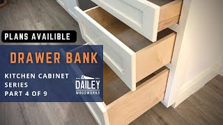 Standard Base Cabinet and Drawer Bank  How to Build Kitchen Cabinet Series Part 4 of 9 [upl. by Erdnaid]