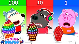 Pop It Ice Cream Challenge 🏁 Lets Play Pop It with Wolfoo and Friends  Kids Video [upl. by Asilec]