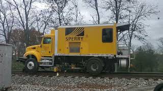 Sperry Rail Service track inspection truck on CSX line Hamilton Ohio [upl. by Ade455]