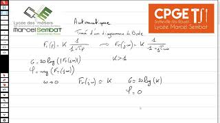 2063 Automatique  Tracé dun diagramme de Bode [upl. by Grissel]