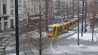 Tramways Mulhouse à la station Porte jeune 31012012 [upl. by Fasano]