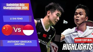 Li Shi Feng CHN vs Anthony Sinisuka Ginting INA  QF  Badminton Asia Championships 2024 [upl. by Waine]