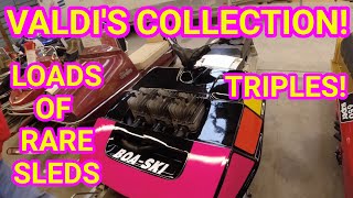 Valdis Collection of Rare Snowmobiles Lots of Triples Vintage Sleds Collector Snowmobiles [upl. by Eppillihp]