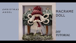 Christmas macrame doll Angel  easy step by step macramé tutorial DIY macrame in frame [upl. by Claudius]